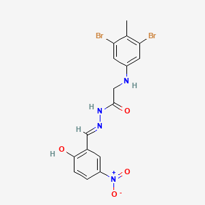 molecular formula C16H14Br2N4O4 B608423 2-(3,5-dibromo-4-methylanilino)-N'-(2-hydroxy-5-nitrobenzylidene)acetohydrazide CAS No. 325970-71-6