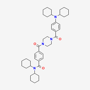 molecular formula C43H60N4O3 B6084242 N,N-dicyclohexyl-4-({4-[4-(dicyclohexylamino)benzoyl]piperazin-1-yl}carbonyl)benzamide 