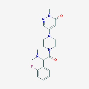 molecular formula C19H24FN5O2 B6084257 5-{4-[(dimethylamino)(2-fluorophenyl)acetyl]-1-piperazinyl}-2-methyl-3(2H)-pyridazinone 