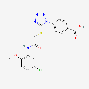 molecular formula C17H14ClN5O4S B6084263 4-[5-({2-[(5-chloro-2-methoxyphenyl)amino]-2-oxoethyl}thio)-1H-tetrazol-1-yl]benzoic acid 