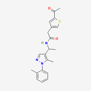 molecular formula C21H23N3O2S B6084282 2-(5-acetyl-3-thienyl)-N-{1-[5-methyl-1-(2-methylphenyl)-1H-pyrazol-4-yl]ethyl}acetamide 