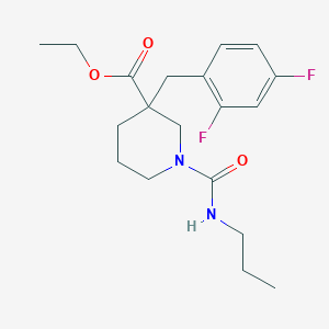 molecular formula C19H26F2N2O3 B6084334 ethyl 3-(2,4-difluorobenzyl)-1-[(propylamino)carbonyl]-3-piperidinecarboxylate 