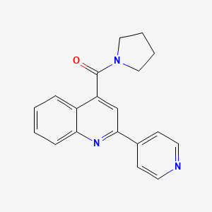 molecular formula C19H17N3O B6084343 2-(4-pyridinyl)-4-(1-pyrrolidinylcarbonyl)quinoline 