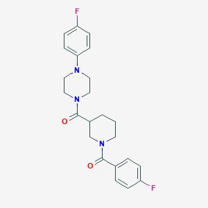 molecular formula C23H25F2N3O2 B6084351 1-{[1-(4-fluorobenzoyl)-3-piperidinyl]carbonyl}-4-(4-fluorophenyl)piperazine 