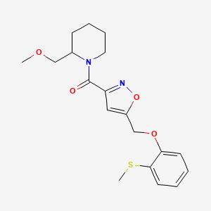 molecular formula C19H24N2O4S B6084370 2-(methoxymethyl)-1-[(5-{[2-(methylthio)phenoxy]methyl}-3-isoxazolyl)carbonyl]piperidine 