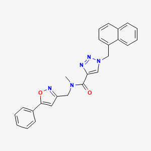molecular formula C25H21N5O2 B6084378 N-methyl-1-(1-naphthylmethyl)-N-[(5-phenyl-3-isoxazolyl)methyl]-1H-1,2,3-triazole-4-carboxamide 