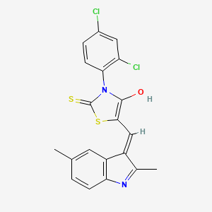 molecular formula C20H14Cl2N2OS2 B6084384 3-(2,4-dichlorophenyl)-5-[(2,5-dimethyl-1H-indol-3-yl)methylene]-2-thioxo-1,3-thiazolidin-4-one 