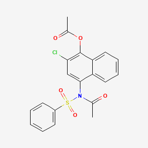 molecular formula C20H16ClNO5S B6084395 4-[acetyl(phenylsulfonyl)amino]-2-chloro-1-naphthyl acetate 