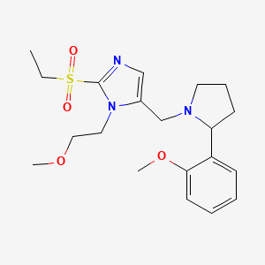 molecular formula C20H29N3O4S B6084437 2-(ethylsulfonyl)-1-(2-methoxyethyl)-5-{[2-(2-methoxyphenyl)-1-pyrrolidinyl]methyl}-1H-imidazole 