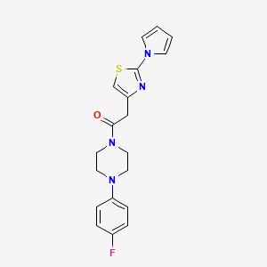molecular formula C19H19FN4OS B6084449 1-(4-fluorophenyl)-4-{[2-(1H-pyrrol-1-yl)-1,3-thiazol-4-yl]acetyl}piperazine 
