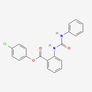 molecular formula C20H15ClN2O3 B6084464 4-chlorophenyl 2-[(anilinocarbonyl)amino]benzoate 