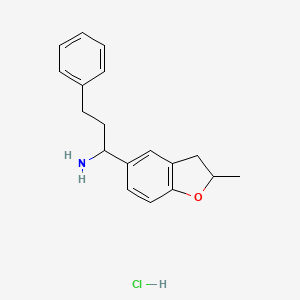 molecular formula C18H22ClNO B6084478 [1-(2-methyl-2,3-dihydro-1-benzofuran-5-yl)-3-phenylpropyl]amine hydrochloride 