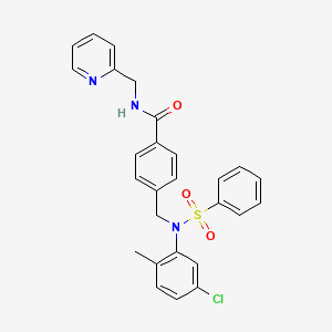 molecular formula C27H24ClN3O3S B6084490 4-{[(5-chloro-2-methylphenyl)(phenylsulfonyl)amino]methyl}-N-(2-pyridinylmethyl)benzamide 