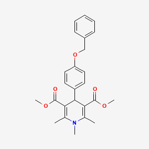 molecular formula C25H27NO5 B6084504 dimethyl 4-[4-(benzyloxy)phenyl]-1,2,6-trimethyl-1,4-dihydro-3,5-pyridinedicarboxylate 