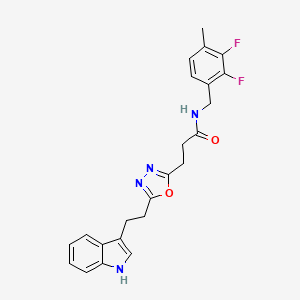 N-(2,3-difluoro-4-methylbenzyl)-3-{5-[2-(1H-indol-3-yl)ethyl]-1,3,4-oxadiazol-2-yl}propanamide