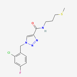 molecular formula C14H16ClFN4OS B6084533 1-(2-chloro-4-fluorobenzyl)-N-[3-(methylthio)propyl]-1H-1,2,3-triazole-4-carboxamide 