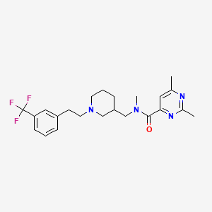molecular formula C23H29F3N4O B6084538 N,2,6-trimethyl-N-[(1-{2-[3-(trifluoromethyl)phenyl]ethyl}-3-piperidinyl)methyl]-4-pyrimidinecarboxamide 