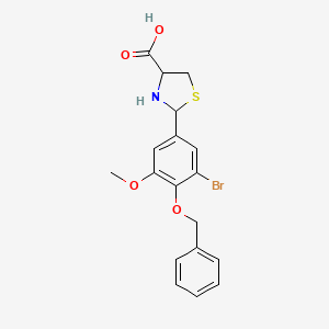 molecular formula C18H18BrNO4S B6084545 2-[4-(benzyloxy)-3-bromo-5-methoxyphenyl]-1,3-thiazolidine-4-carboxylic acid 