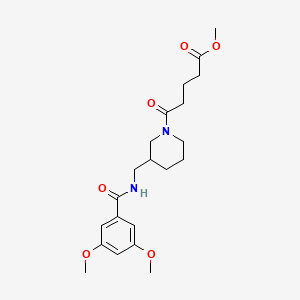 molecular formula C21H30N2O6 B6084558 methyl 5-(3-{[(3,5-dimethoxybenzoyl)amino]methyl}-1-piperidinyl)-5-oxopentanoate 