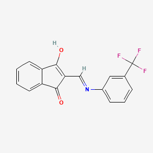 molecular formula C17H10F3NO2 B6084564 2-({[3-(trifluoromethyl)phenyl]amino}methylene)-1H-indene-1,3(2H)-dione 