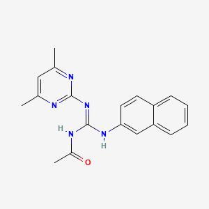molecular formula C19H19N5O B6084568 N-[[(4,6-dimethyl-2-pyrimidinyl)amino](2-naphthylamino)methylene]acetamide 
