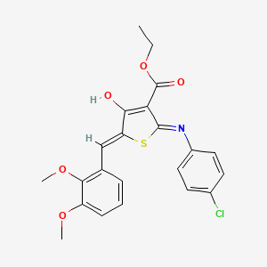 molecular formula C22H20ClNO5S B6084628 ethyl 2-[(4-chlorophenyl)amino]-5-(2,3-dimethoxybenzylidene)-4-oxo-4,5-dihydro-3-thiophenecarboxylate 