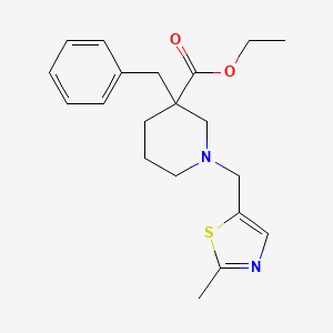 molecular formula C20H26N2O2S B6084648 ethyl 3-benzyl-1-[(2-methyl-1,3-thiazol-5-yl)methyl]-3-piperidinecarboxylate 