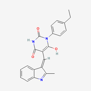 1-(4-ethylphenyl)-5-[(2-methyl-1H-indol-3-yl)methylene]-2,4,6(1H,3H,5H)-pyrimidinetrione