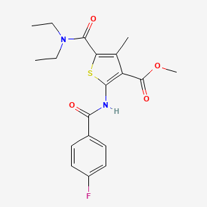 molecular formula C19H21FN2O4S B6084681 methyl 5-[(diethylamino)carbonyl]-2-[(4-fluorobenzoyl)amino]-4-methyl-3-thiophenecarboxylate 