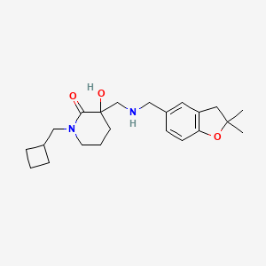 1-(cyclobutylmethyl)-3-({[(2,2-dimethyl-2,3-dihydro-1-benzofuran-5-yl)methyl]amino}methyl)-3-hydroxy-2-piperidinone