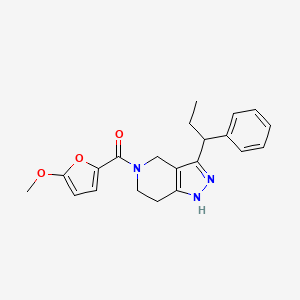 molecular formula C21H23N3O3 B6084708 5-(5-methoxy-2-furoyl)-3-(1-phenylpropyl)-4,5,6,7-tetrahydro-1H-pyrazolo[4,3-c]pyridine 