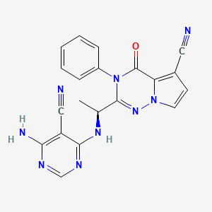 B608471 (S)-2-(1-((6-amino-5-cyanopyrimidin-4-yl)amino)ethyl)-4-oxo-3-phenyl-3,4-dihydropyrrolo[2,1-f][1,2,4]triazine-5-carbonitrile CAS No. 1403947-26-1