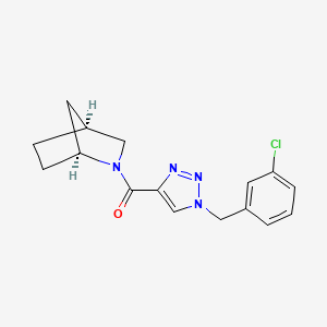 molecular formula C16H17ClN4O B6084725 (1S*,4S*)-2-{[1-(3-chlorobenzyl)-1H-1,2,3-triazol-4-yl]carbonyl}-2-azabicyclo[2.2.1]heptane 