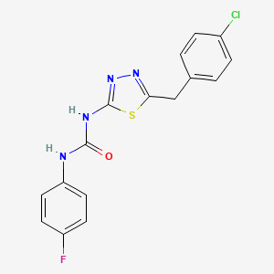 molecular formula C16H12ClFN4OS B6084727 N-[5-(4-chlorobenzyl)-1,3,4-thiadiazol-2-yl]-N'-(4-fluorophenyl)urea 