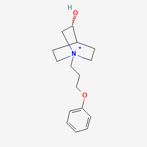 molecular formula C16H24NO2 B608473 1-氮杂双环(2.2.2)辛烷，3-羟基-1-(3-苯氧基丙基)-，(3R)- CAS No. 1709021-07-7
