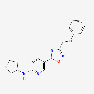 molecular formula C18H18N4O2S B6084741 5-[3-(phenoxymethyl)-1,2,4-oxadiazol-5-yl]-N-(tetrahydro-3-thienyl)-2-pyridinamine 
