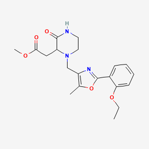 molecular formula C20H25N3O5 B6084748 methyl (1-{[2-(2-ethoxyphenyl)-5-methyl-1,3-oxazol-4-yl]methyl}-3-oxo-2-piperazinyl)acetate 