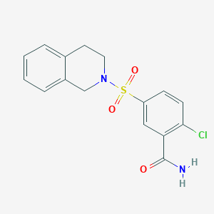 molecular formula C16H15ClN2O3S B6084755 2-chloro-5-(3,4-dihydro-2(1H)-isoquinolinylsulfonyl)benzamide 