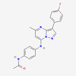 molecular formula C21H18FN5O B6084759 N-(4-{[3-(4-fluorophenyl)-5-methylpyrazolo[1,5-a]pyrimidin-7-yl]amino}phenyl)acetamide 