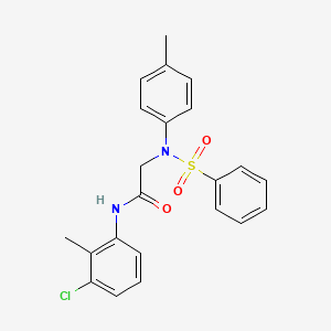 molecular formula C22H21ClN2O3S B6084786 N~1~-(3-chloro-2-methylphenyl)-N~2~-(4-methylphenyl)-N~2~-(phenylsulfonyl)glycinamide 