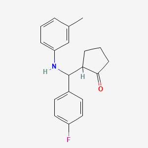 molecular formula C19H20FNO B6084834 2-{(4-fluorophenyl)[(3-methylphenyl)amino]methyl}cyclopentanone 