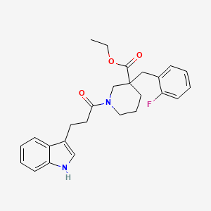 ethyl 3-(2-fluorobenzyl)-1-[3-(1H-indol-3-yl)propanoyl]-3-piperidinecarboxylate