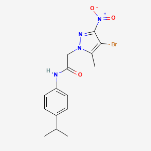 molecular formula C15H17BrN4O3 B6084841 2-(4-bromo-5-methyl-3-nitro-1H-pyrazol-1-yl)-N-(4-isopropylphenyl)acetamide 