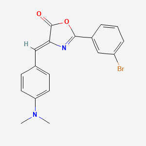 molecular formula C18H15BrN2O2 B6084849 2-(3-bromophenyl)-4-[4-(dimethylamino)benzylidene]-1,3-oxazol-5(4H)-one 