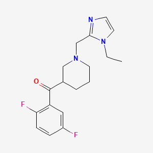 molecular formula C18H21F2N3O B6084854 (2,5-difluorophenyl){1-[(1-ethyl-1H-imidazol-2-yl)methyl]-3-piperidinyl}methanone 