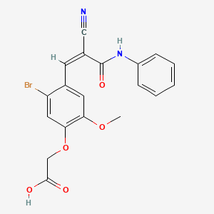 molecular formula C19H15BrN2O5 B6084855 [4-(3-anilino-2-cyano-3-oxo-1-propen-1-yl)-5-bromo-2-methoxyphenoxy]acetic acid 
