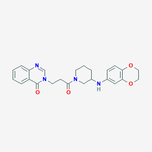 molecular formula C24H26N4O4 B6084868 3-{3-[3-(2,3-dihydro-1,4-benzodioxin-6-ylamino)-1-piperidinyl]-3-oxopropyl}-4(3H)-quinazolinone 