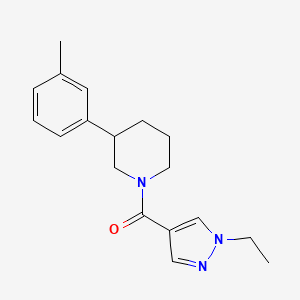 molecular formula C18H23N3O B6084882 1-[(1-ethyl-1H-pyrazol-4-yl)carbonyl]-3-(3-methylphenyl)piperidine 