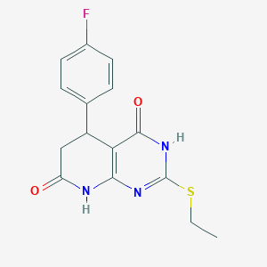 molecular formula C15H14FN3O2S B6084891 2-(ethylthio)-5-(4-fluorophenyl)-5,8-dihydropyrido[2,3-d]pyrimidine-4,7(3H,6H)-dione 