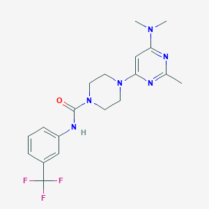 molecular formula C19H23F3N6O B6084902 4-[6-(dimethylamino)-2-methyl-4-pyrimidinyl]-N-[3-(trifluoromethyl)phenyl]-1-piperazinecarboxamide 